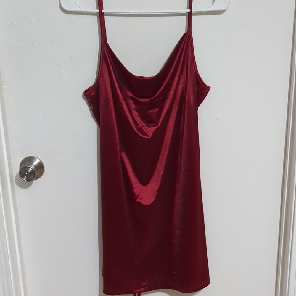 Satin Red Slip Dress